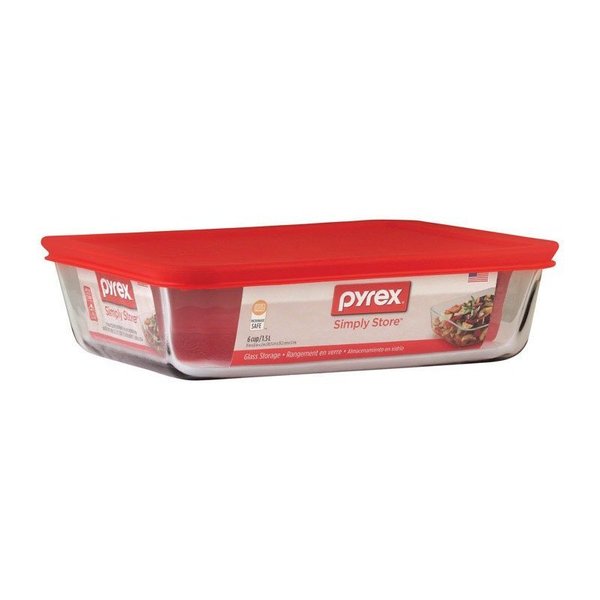 Pyrex Pyrex Rct W/Lid Red 6C 1069618